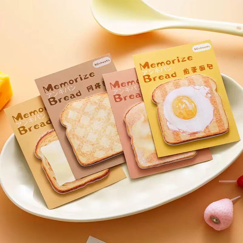 Memo Pad Cute Cartoon Simulation Toast Bread Student Tearable Paper Sticky Note Pad N Times Office School Supplies Stationery