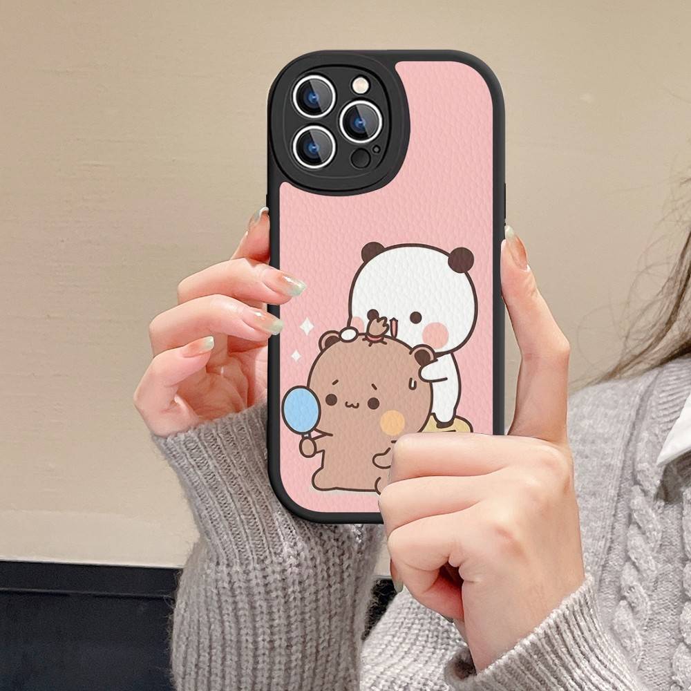BUBU DUDU Cartoon Phone Case For IPhone 16 15 14 11 12 13 Pro Max Plus Back Leather Shell