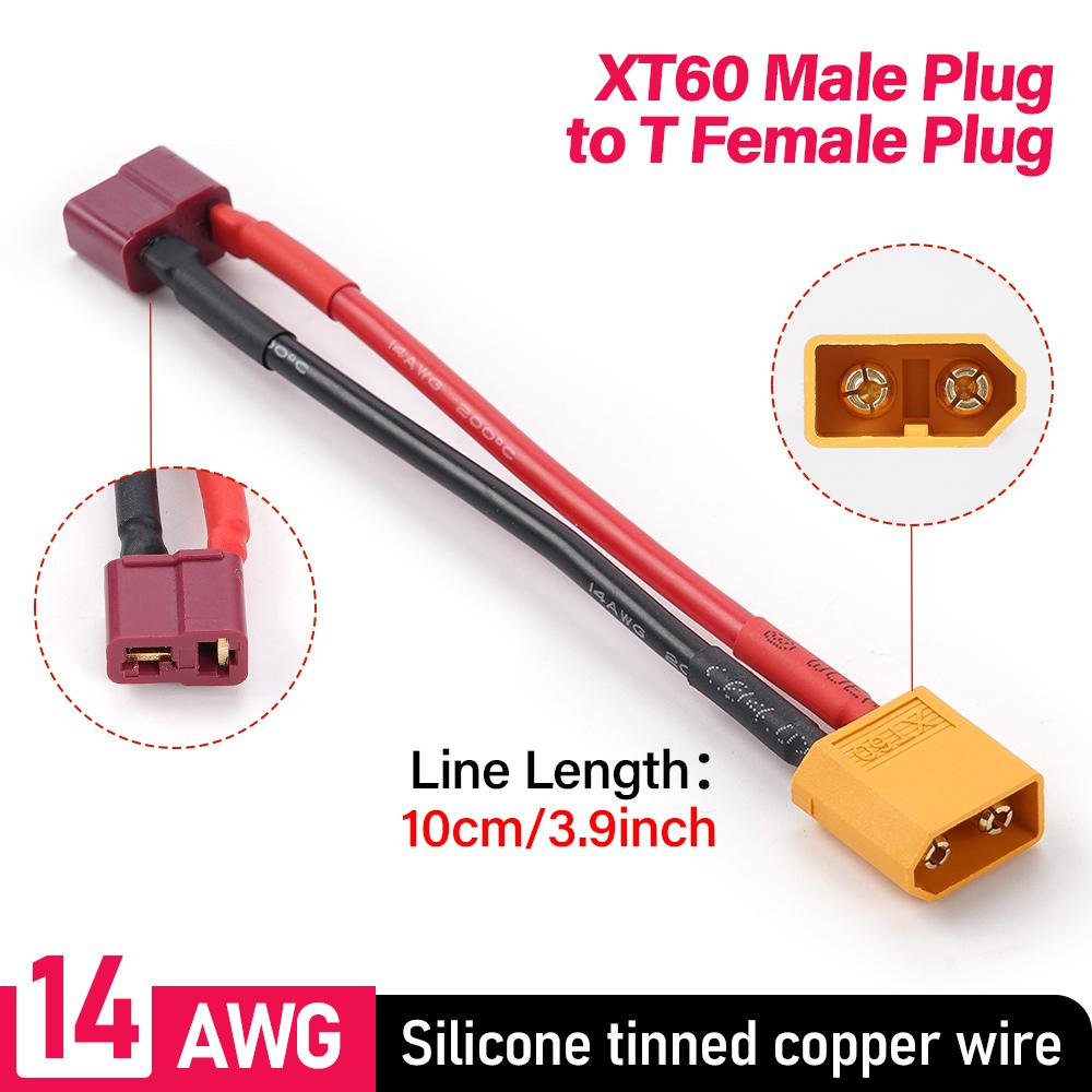 

XT60 – T-подібний штекер, штекер, гніздо, адаптер, з’єднувальний кабель, Lipo акумулятор, 14AWG Силіконовий луджений мідний компонент RC