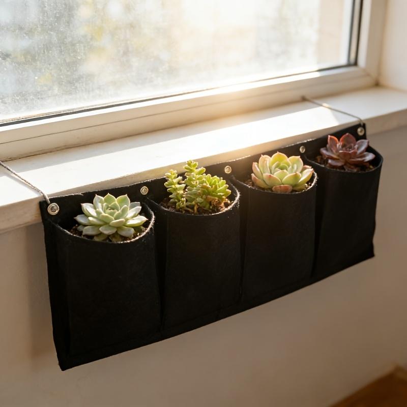 Wall-Mounted Felt Plant Grow Bag, 8 Scenarios Multi-Grid Non-Woven Flower Pouch for Wall Greening Decor