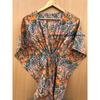 Baumwolle Damen Sommer Hippie Nachtwäsche Dschungel Print Pfirsich Langes Maxi Kaftan Kleid CKFTN-SCRN-FULL-BUYIT-086