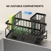 Layered Kitchen Storage Rack Carbon Steel Countertop Organizer Sturdy Sponge Holder  Bathroom