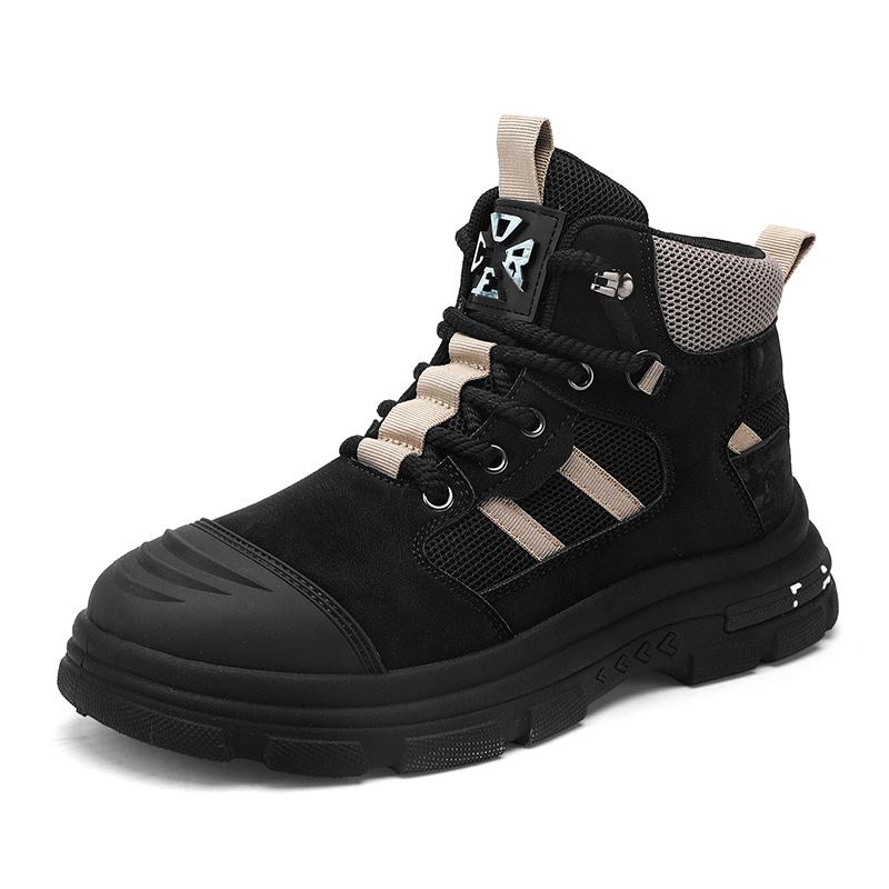 

Трендовые ботинки на платформе для мужчин, уличная одежда, байкерские ботинки, мужские удобные нескользящие кожаные ботильоны для мужчин, bota masculina 39