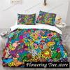 Graffiti Hip Hop Modern Street Art Bedding Set Boys Girls Twin Queen Size Duvet Cover Pillowcase Bed Kids Adult029