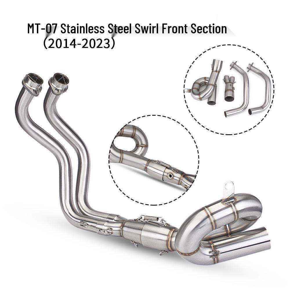 MT07 Exhaust Modification: Stainless Steel Titanium Alloy Front Pipe (2014-2023)