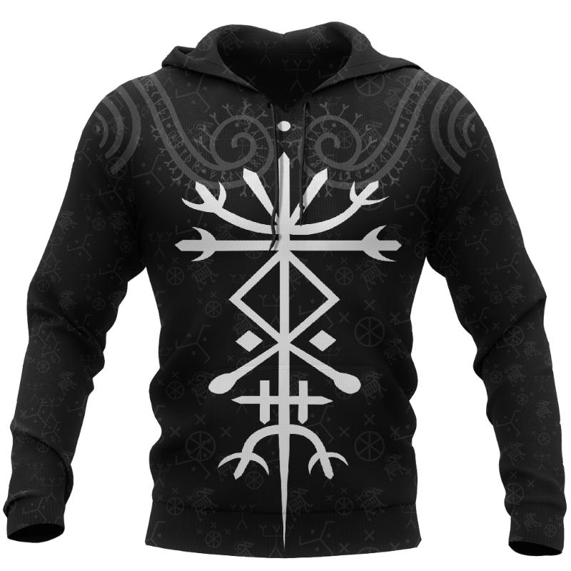 Hoodie Men 3D Print New Viking Mythology Vintage Style Tops Oversized Casual Long Sleeve Pullover Clothes Clothing Spring Autumn