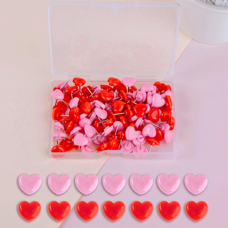 Ins Love Heart Shape Push Pins Safety Colored Push Pin Cork Board Thumb Tack Wall Pins School Stationery Office Binding Supplies