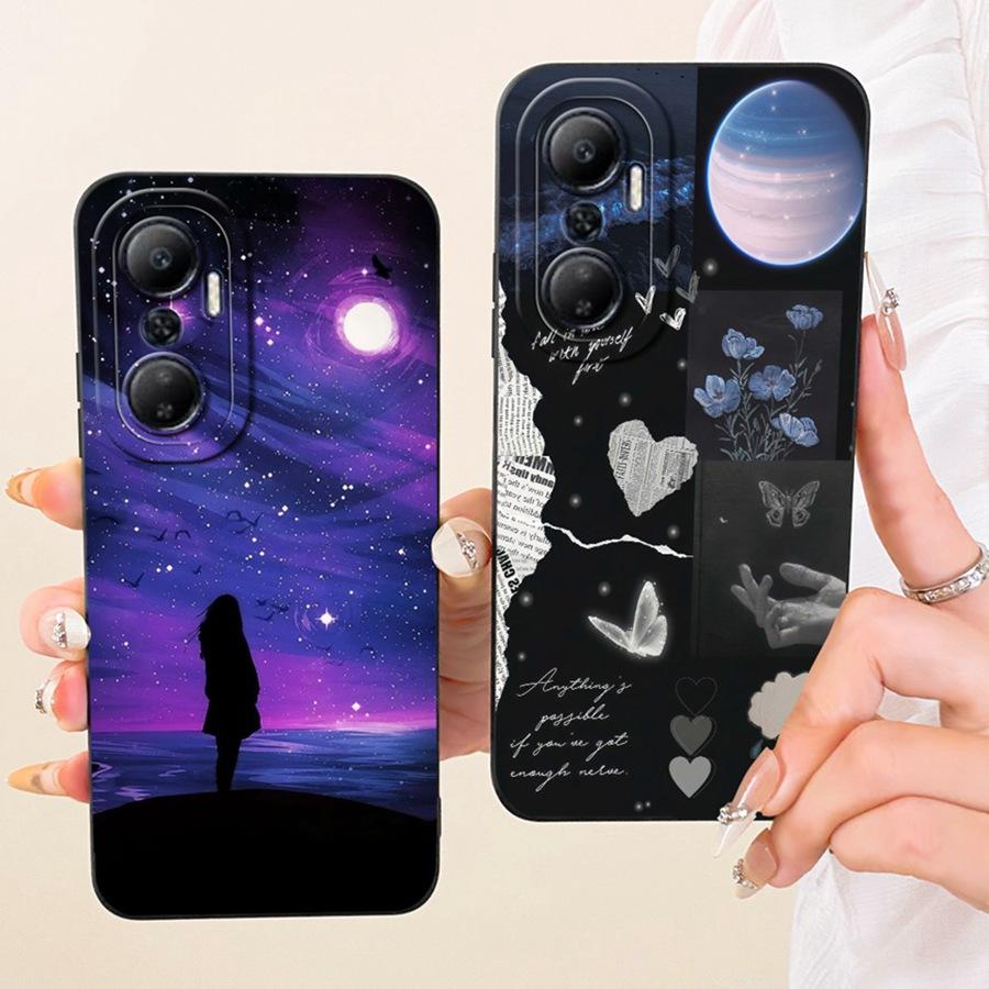 Fashion Painted Cover For Infinix Hot 20 Hot20i Case Soft Cover Funda Soft Bumper For  Infinix Hot 20 Play Hot20 flower Coque