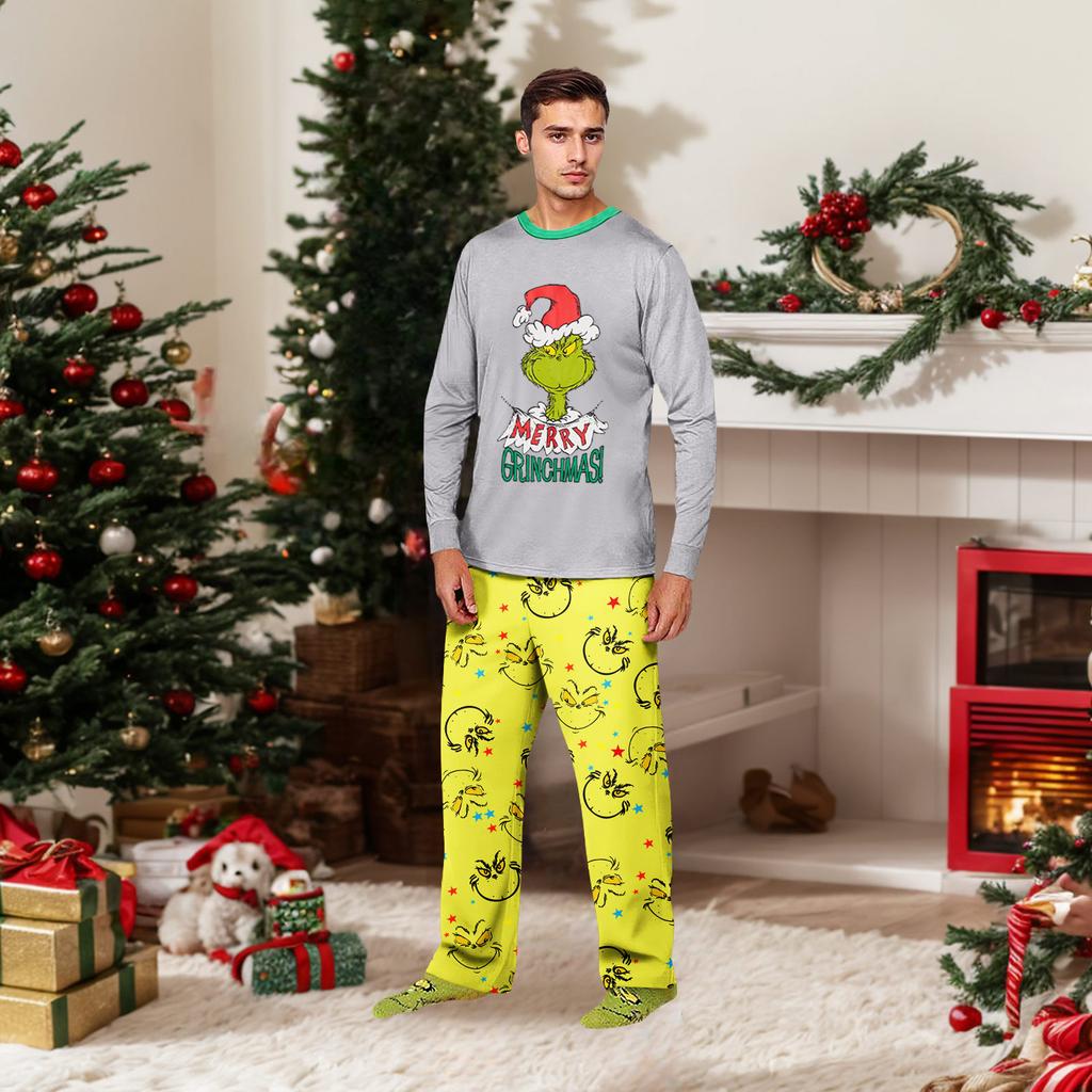 Parent-child Christmas Print Home Suit Long-sleeved Top And Pants