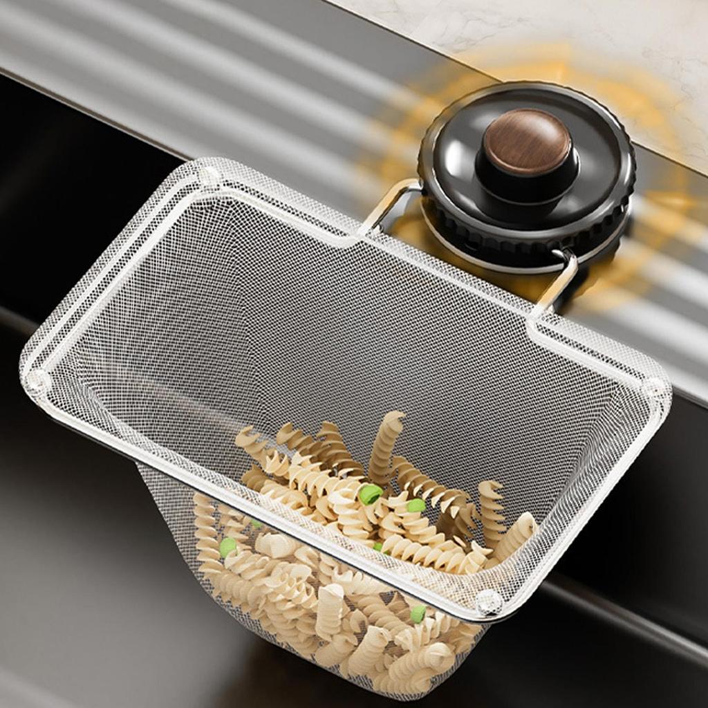 Sink Strainer Basket Holder Suction Cup Drain Holder Sink Strainer Rack With Filter Mesh For Vegetable Leftover Fruit RV