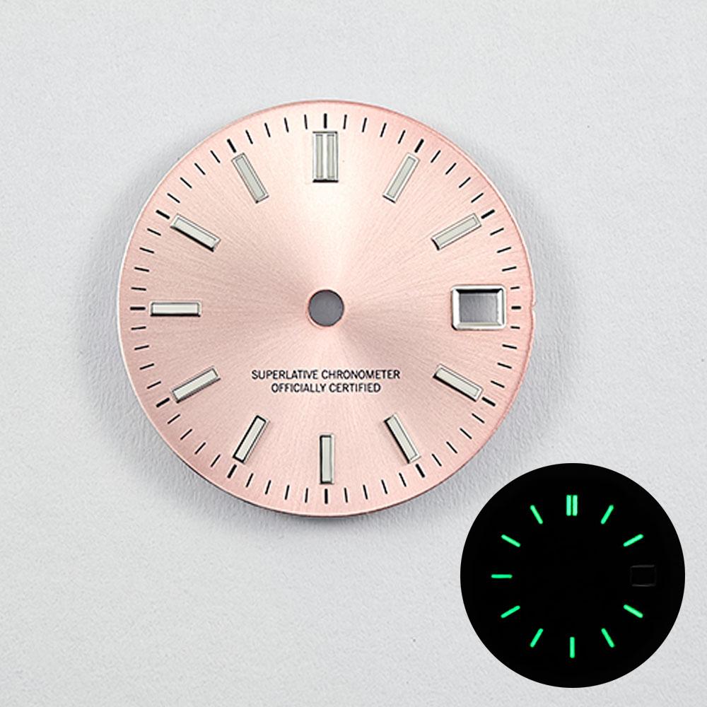 NH35 29mm No Logo Watch Dial fit NH35A NH36 Movement Sterile Window Green Luminous 3.0/3.8 o'clock crown Watch Dial Parts