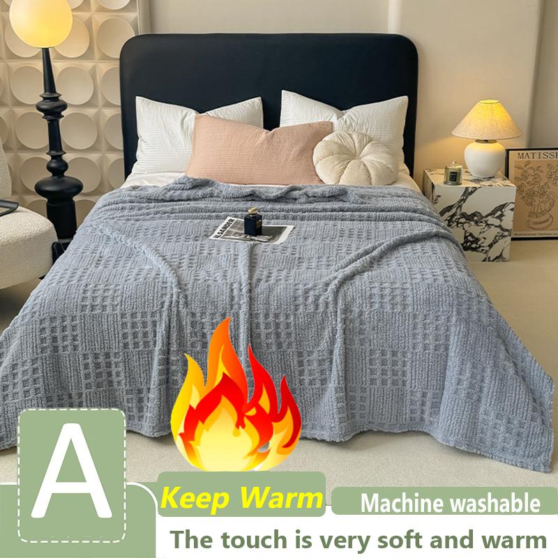 2025 Warme Dicke Decke Tafu Fleece Einfarbig Jacquarddecke Multifunktionale Überwurfdecke Sofadecke Nickerchen-Decke Kleine Decke