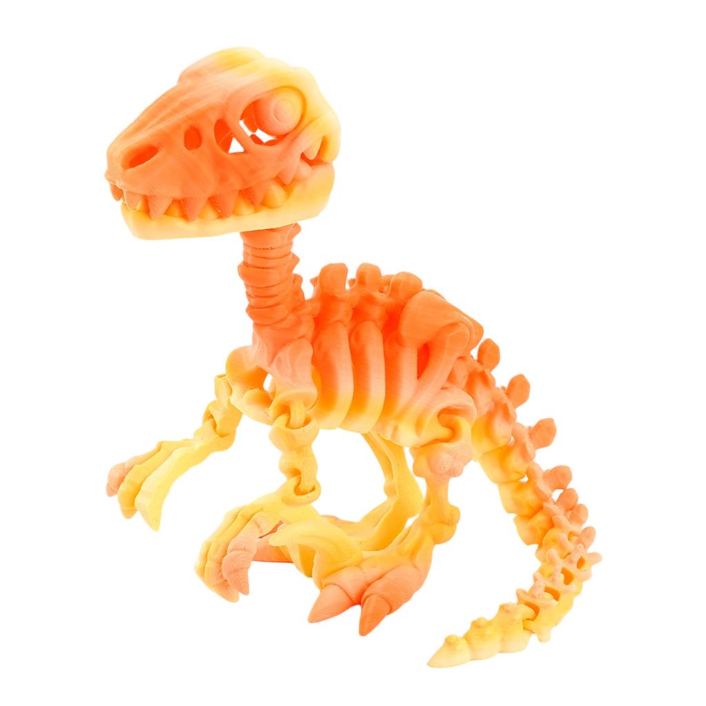 3D Printed Articulated Raptor Skeleton Figurine Dinosaur Bones Poseable ModelToy For Home Office Decors and Collector