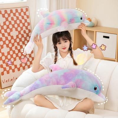 Neues farbenfrohes Delfin-Kissen Plüschtier Puppe Bett Schlafpuppe Kissen Geschenk
