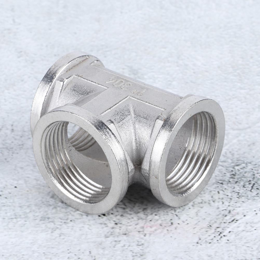 Conector T Filetat pentru Țeavă din Oțel Inoxidabil 304 pentru Raft Țeavă Industrială Instrument de Uz Casnic 1in x 1in x