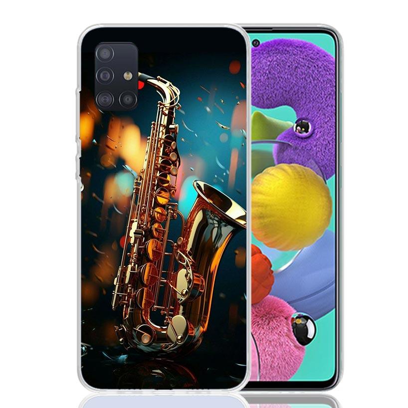 Music Saxophone Instrument Phone Case for Samsung Galaxy A52 A51 A50S A12 A22 A32 A72 A10S A30S A31 A71 Note 20 Ultra 10 Plus S1