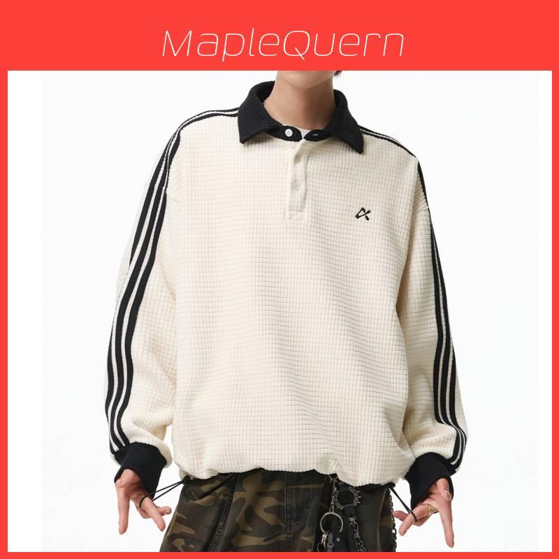 Casual Mens Fall Sweatshirt With Color Block Collar And Drawstring Hem For Youth Fashion