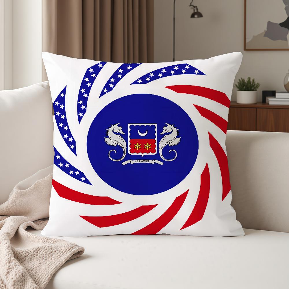 The Mayotte Flag Pillow Case Suitable For Bedrooms Living Rooms Cars Home Decoration