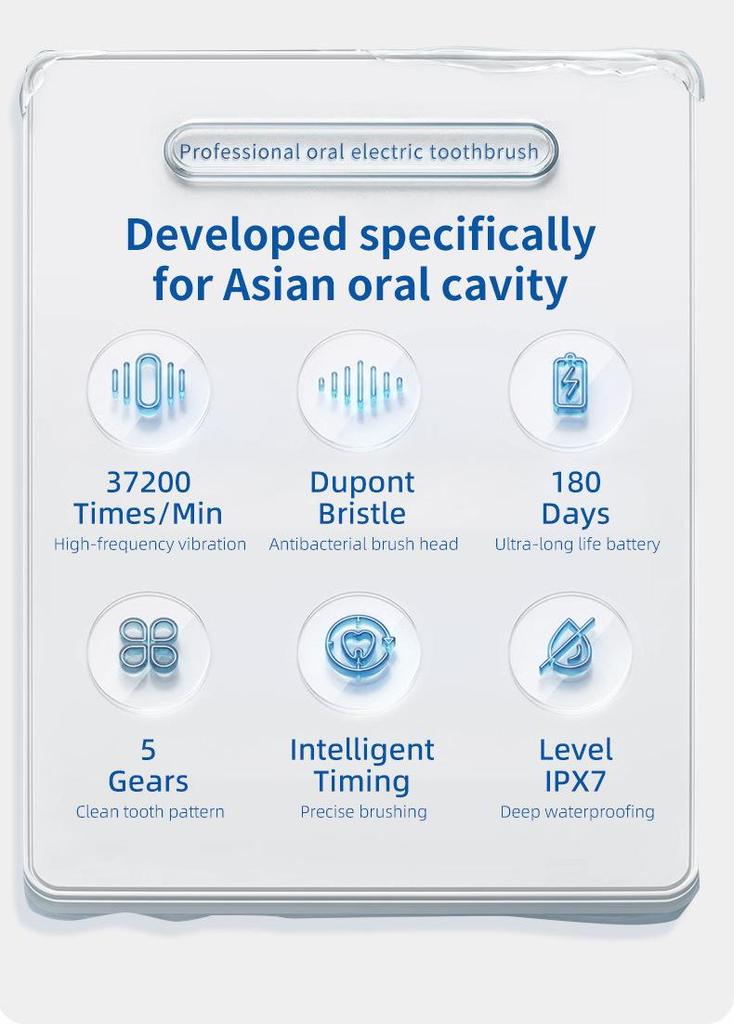 5-Speed Magnetic Levitation Electric Toothbrush with Soft Bristles for Adults, Home Use, Waterproof Design