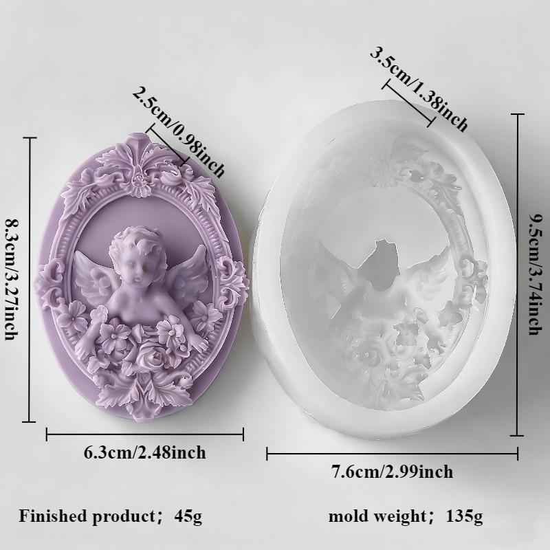 

1pc Embossed Angel Baby Silicone Candle Mold 3D Angel Hugging Love Craft Gypsum Cement Soap Mold Holiday Gift Home Decoration