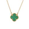 Wenjian Gold Four-Leaf Clover Double-Sided Titanium Necklace - Women's Luxury Fashion Clavicle Chain