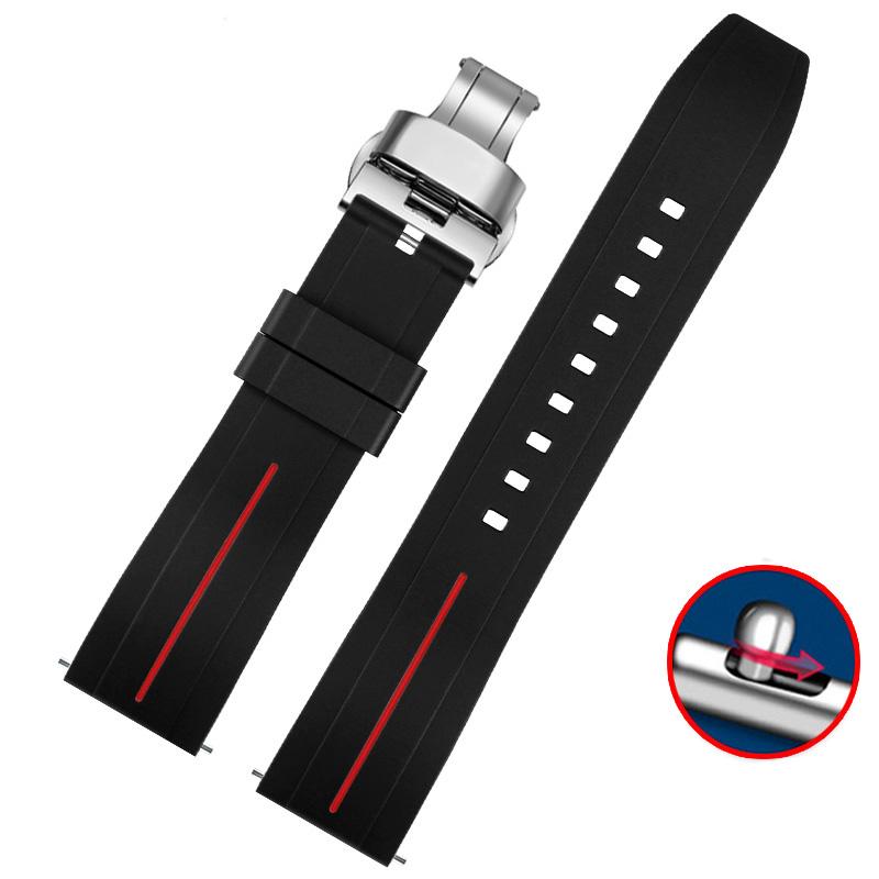 Wasserdichtes Silikon-Uhrenarmband passend für Mido Tissot Citizen Seiko Verlängertes Gummiarmband Herren Damen 20 22mm Schnellverschlussband