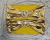 10PCS Chair Decoration Chair Sashes Bow Shiny Metallic Chair Knot Bands Tie With Round Buckle For Party Banquet