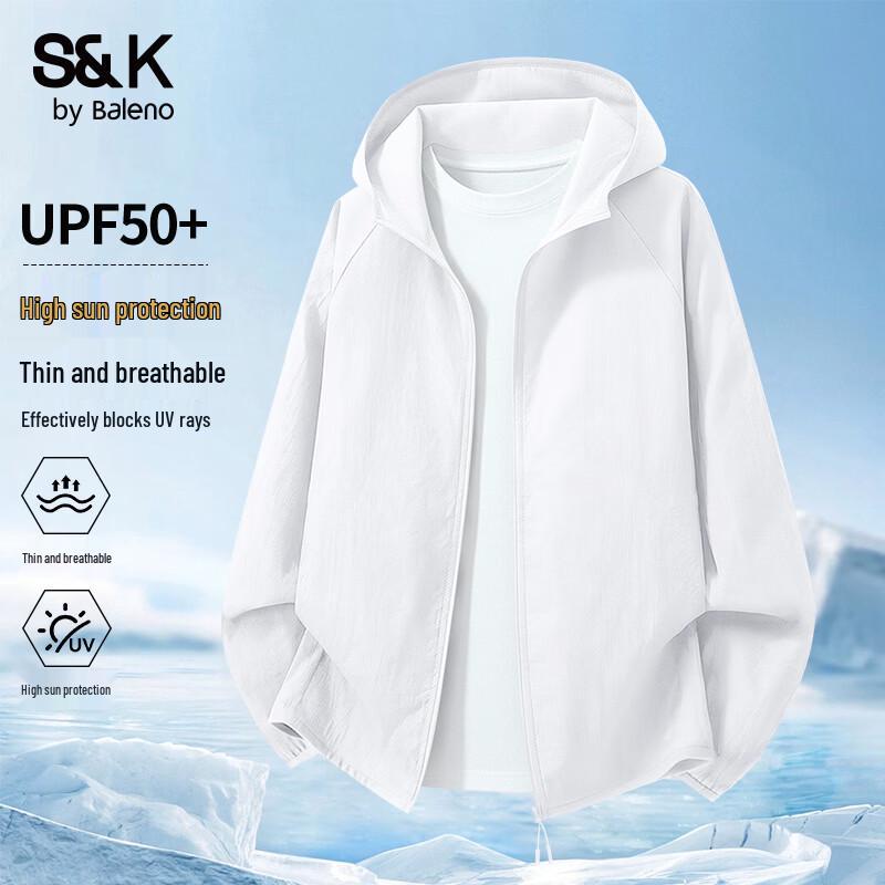 Baleno S&K Series Men s Lightweight Zip-Front Hooded Sun Protection Jacket M