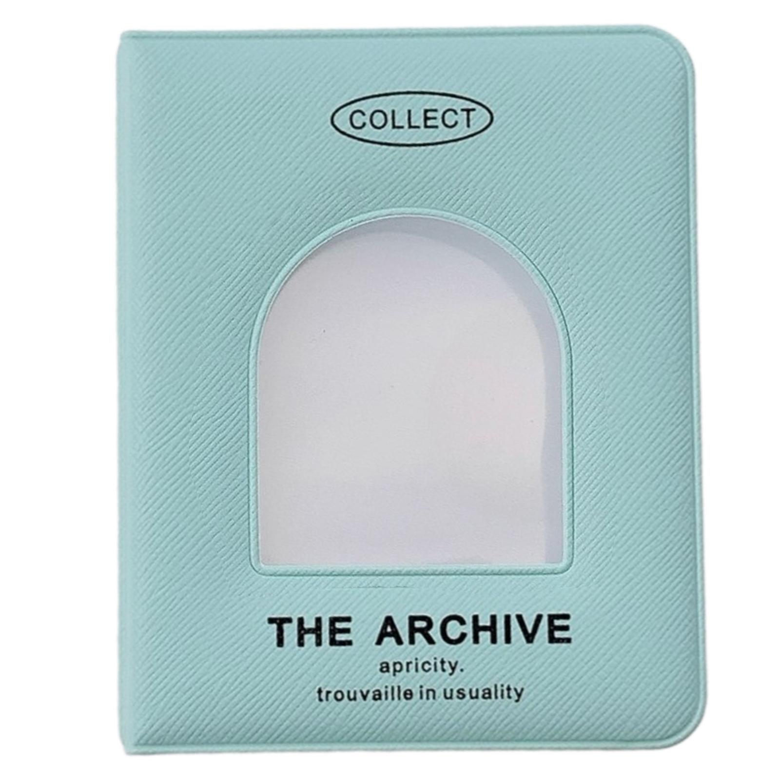 

Мини-альбом для карточек, коллекция из 40 карманов, фотоальбом для детей и взрослых, портативная фотопапка с прозрачными обложками зелёный