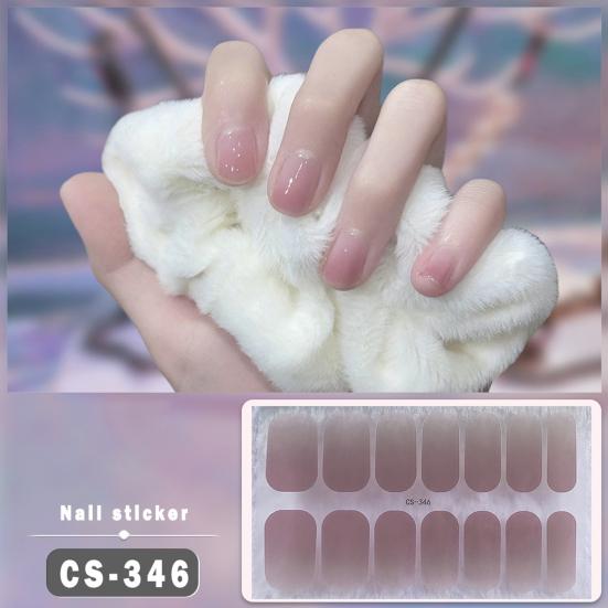 1 Sheet Gel Nail Strip UV Free Easy Apply Remove Self-adhesive Nail Sticker Long Lasting Waterproof Quality Glitter Solid Color Decorative Nail Wrap