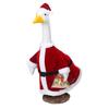 Santa Claus Goose Outfit Christmas Porch Goose Costume Festive Clothes And Hat for 23" High Cement or Plastic Goose Lawn Patio Garden Decor