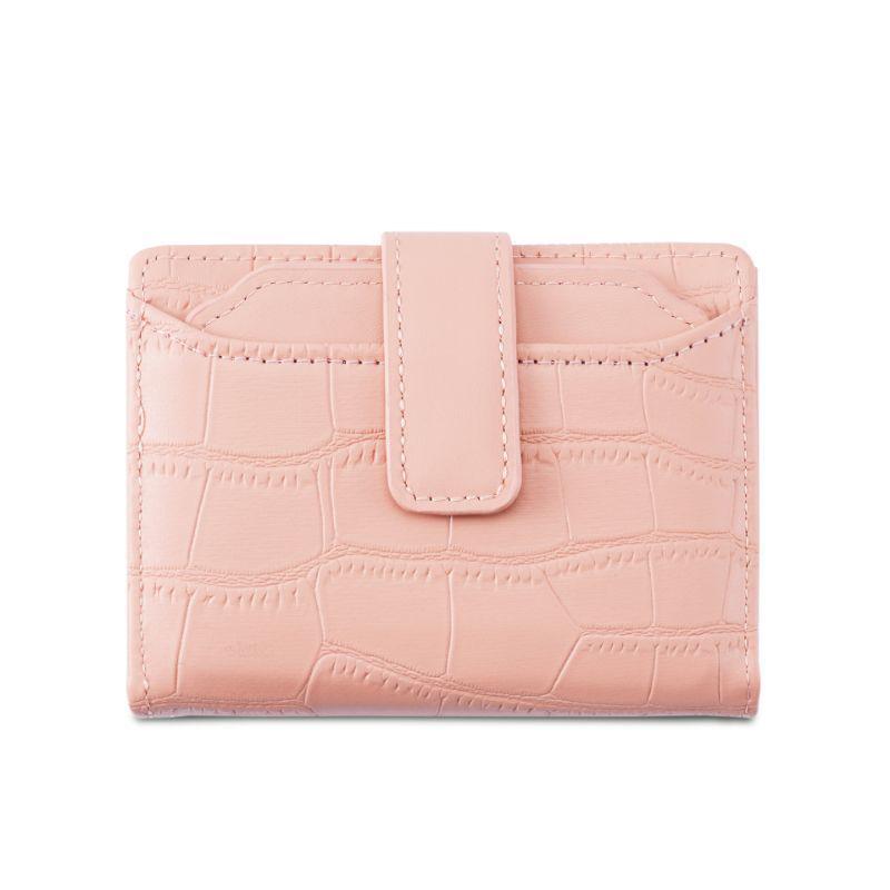 Korean Crocodile Print Minimalist Women's Foldable Wallet with Multi-Card Slots