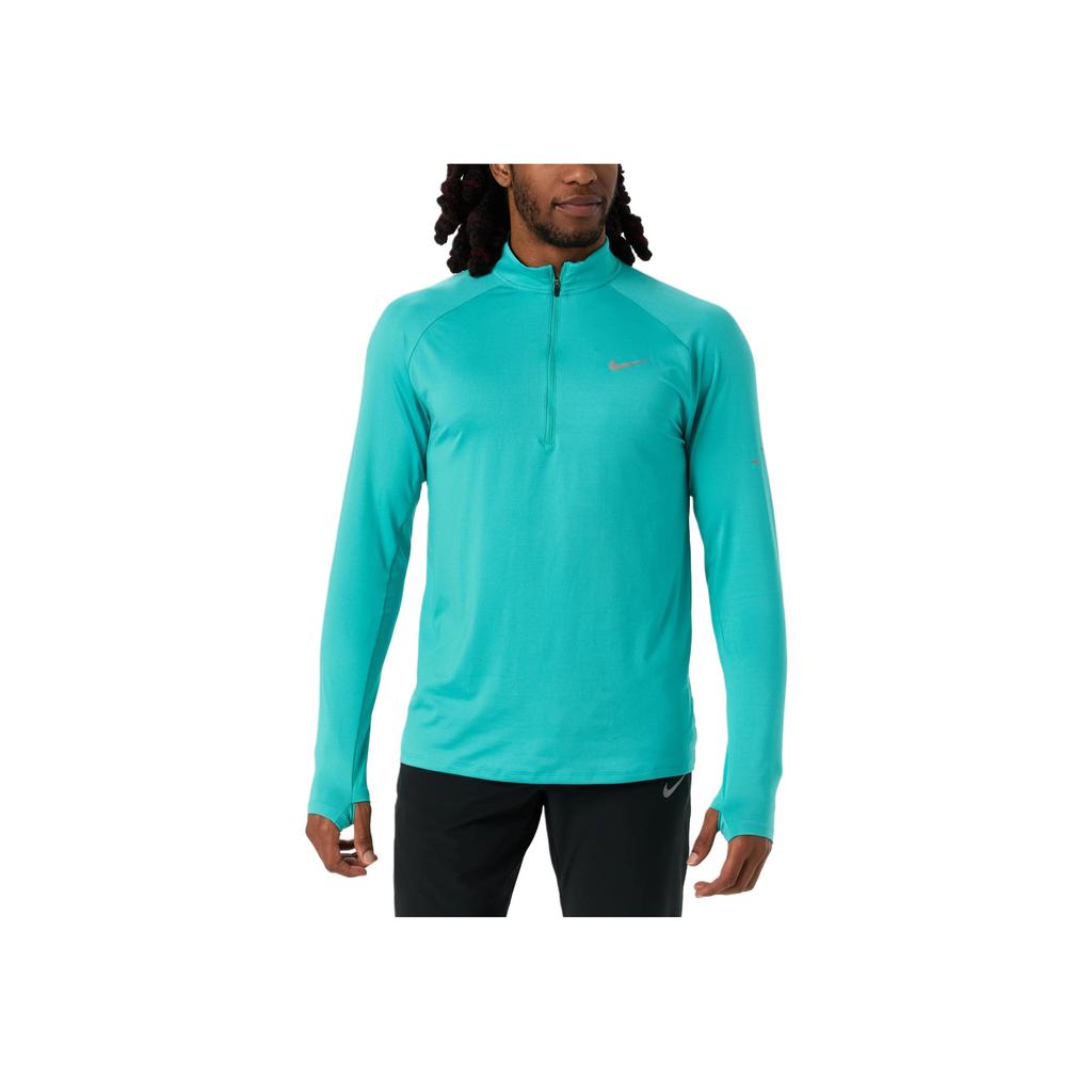 Nike Dri-Fit Vienspalvis Logotipas Pusiau Užtrauktukas Stovintis Apykaklė Ilgomis Rankovėmis Marškinėliai Vyriški Viršutiniai Drabužiai Šviesiai Mėlyni HV2180-345