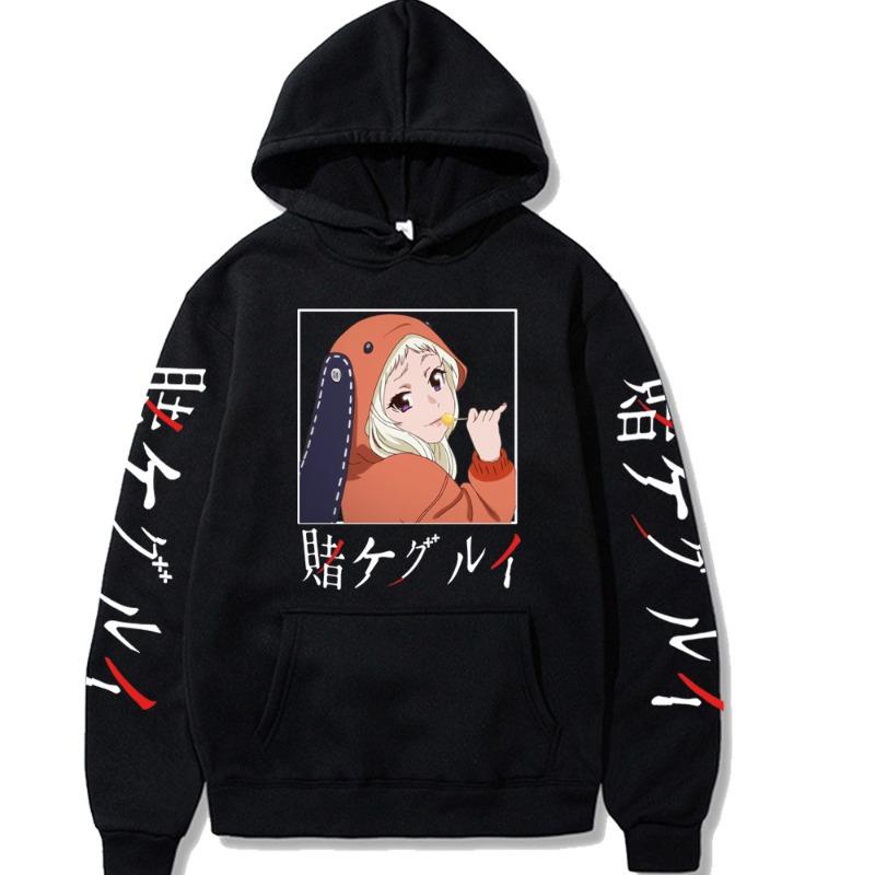 Kakegurui Japanese Animation Men's Hoodie Vintage Unisex Pullover Men Vintage Graphic Hoody Tops Oversize Clothing