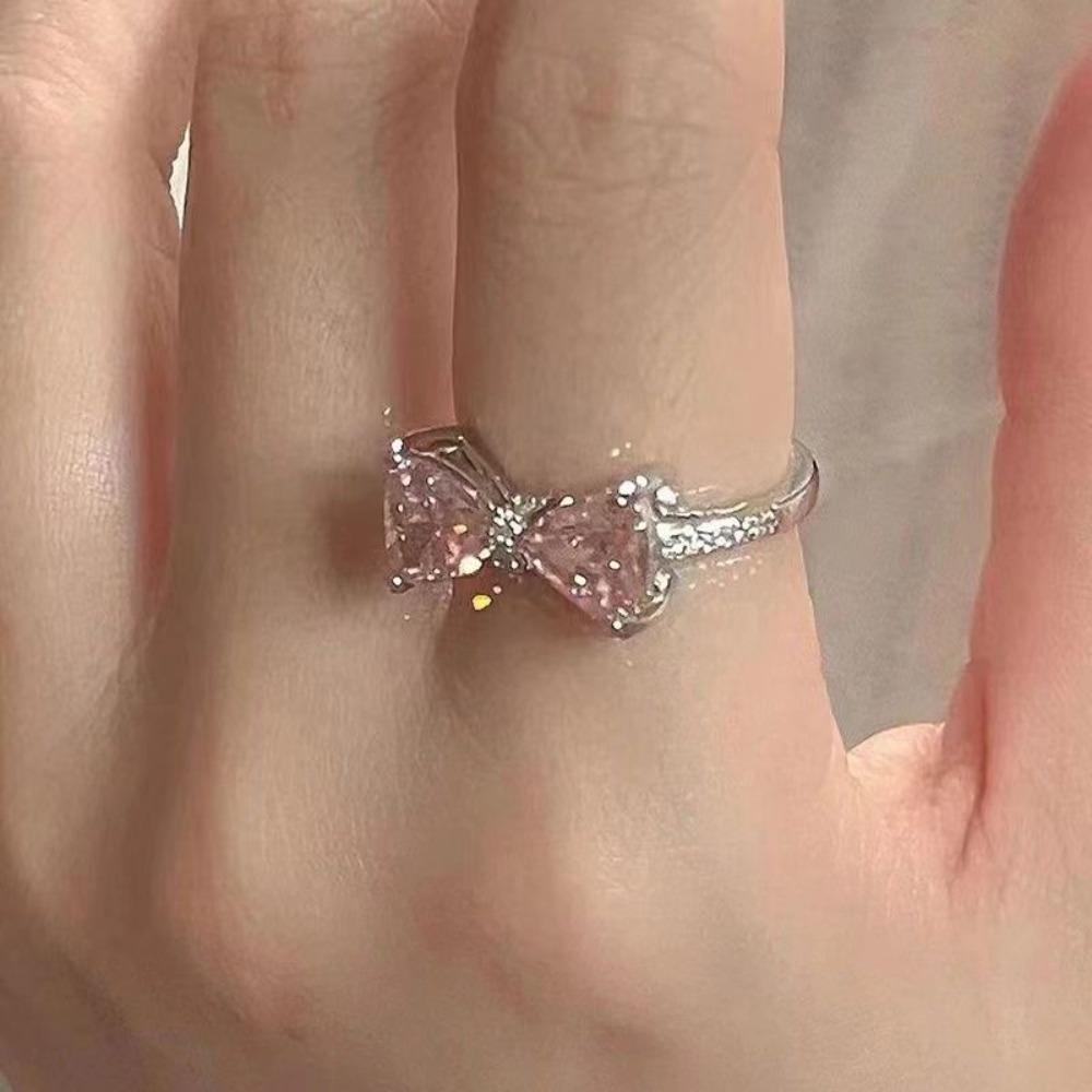 Exquisite Bow-tie Ring Adjustable Bowknot Opening Ring Beauty Bowknot Finger Ring  Finger Ornaments