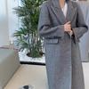 Daily Commuter Suit Herringbone Pattern Wool Coat Thickened and Thin Autumn and Winter New Femininity Gray