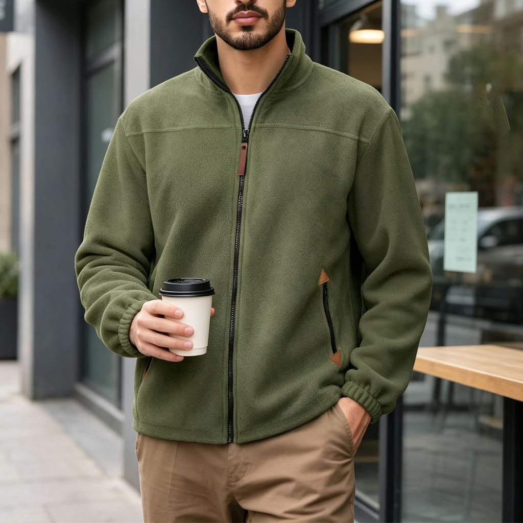 Men's Casual Warm Zip-Up Jacket