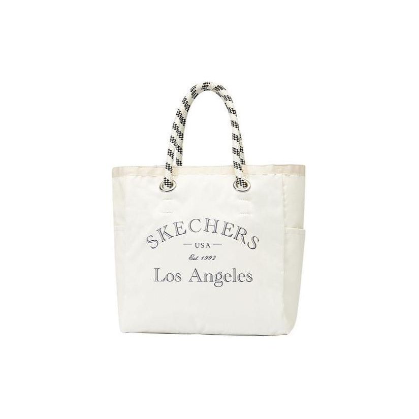 Skechers X LeSportsac Collaboration Logo Print Fabric Tote Bag Unisex Tote Bags Beige L323U153-03TL Beige,Large