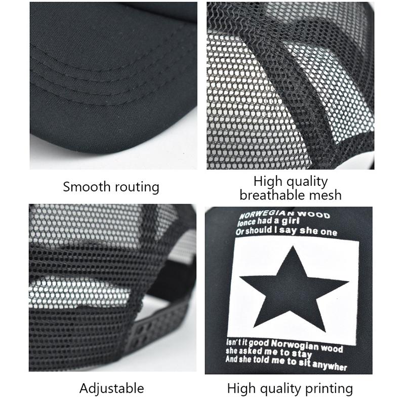 Outdoor Pentagram Baseball Cap Printed Breathable Mesh Cap Adjustable Men And Women