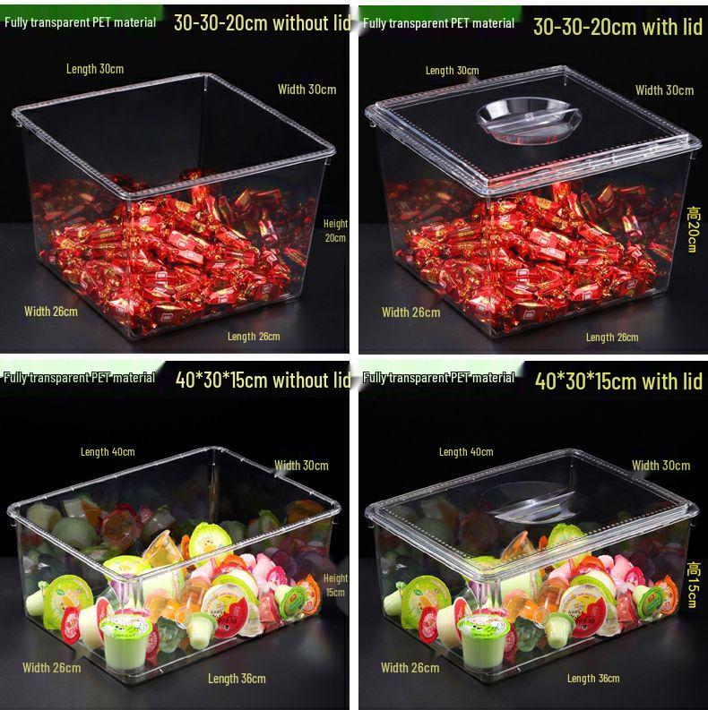 Transparent Plastic Display Box for Bulk Dried Fruit, Candy, Snacks
