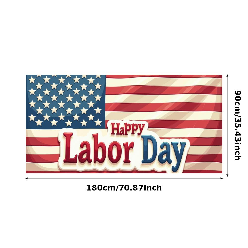 USA Celebration Polyester Material Party Backdrop Stars and Stripes Labor Day Banner for National Holiday