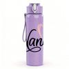 1PC Nana Pink Heart Cursive 750ml Color Plastic Sports Water Bottle Leakproof Flip Straw Lid Suitable for Sports Office Home Use