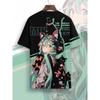 Summer Fashion Cartoon Hatsune Miku Anime Print Trend Cute and Comfortable Casual Round Neck Short Sleeved T-shirt