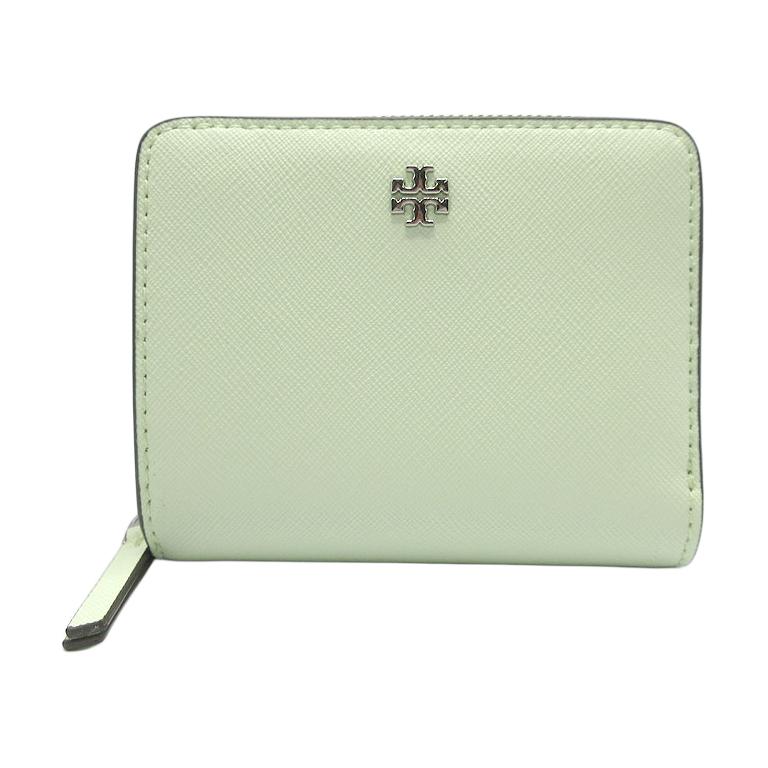 Tory Burch Metal Logo Zipper Closure Leather Wallet Mini Women wallets Light-Green 147606-400 Basic Set BagDust Bag 21960₽