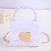 Women Handbag with Chain Strap Heart Clasp Mini Crossbody Bag Girls Cute Crossbody Purse for Street Dating Shopping