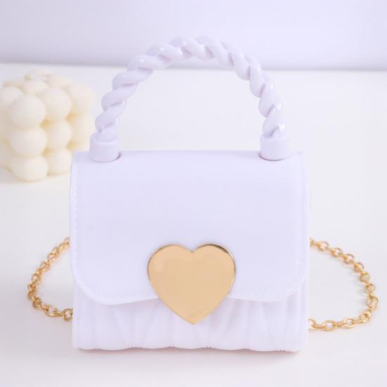 Women Handbag with Chain Strap Heart Clasp Mini Crossbody Bag Girls Cute Crossbody Purse for Street Dating Shopping