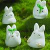 1pcs Kawaii Luminous Animals Car Ornaments for Jewelry Making Findings Resin Fat Rabbit Doll Flatback Diy Garden Home Decor