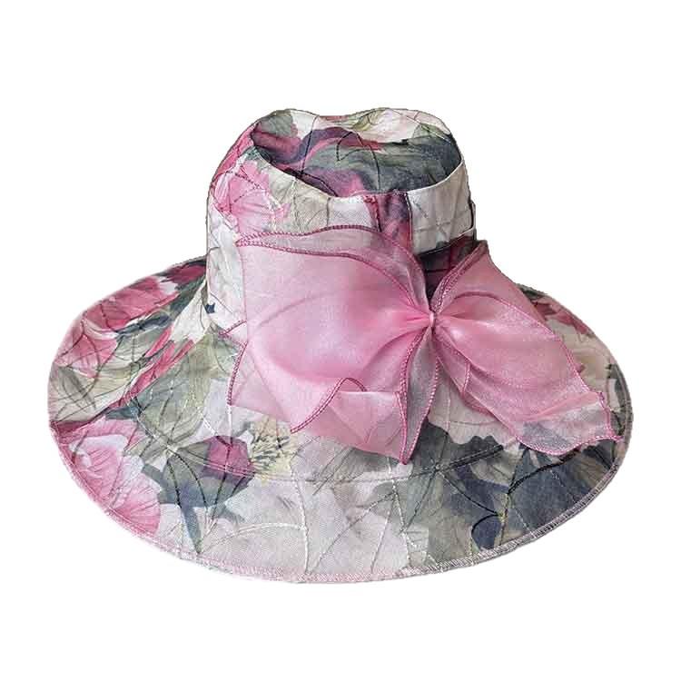 Summer printed big brim sunshade mother hat outdoor seaside beach sunscreen sun hat breathable thin bucket hat