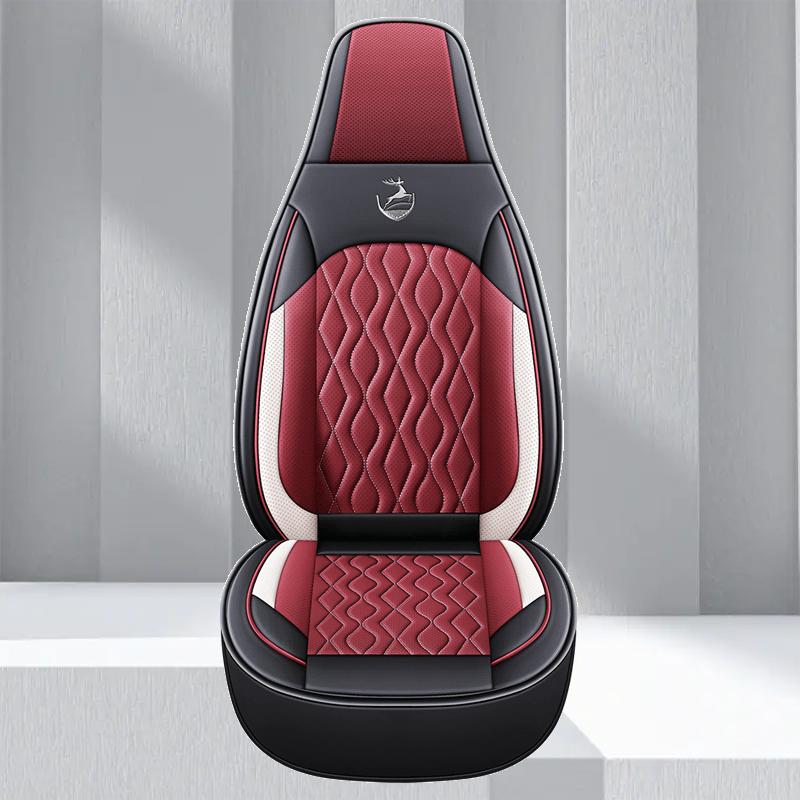 Universal Single  Car Seat Cover - Full-Wrap Design  Perforated PU Leather (Breathable & Durable), All-Season Fit for Most Cars