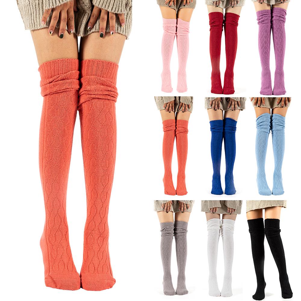 Europäische & Amerikanische Extra Lange Grob Gestrickte Woll Overknee-Socken für Damen - Frühlingswärme und Stil